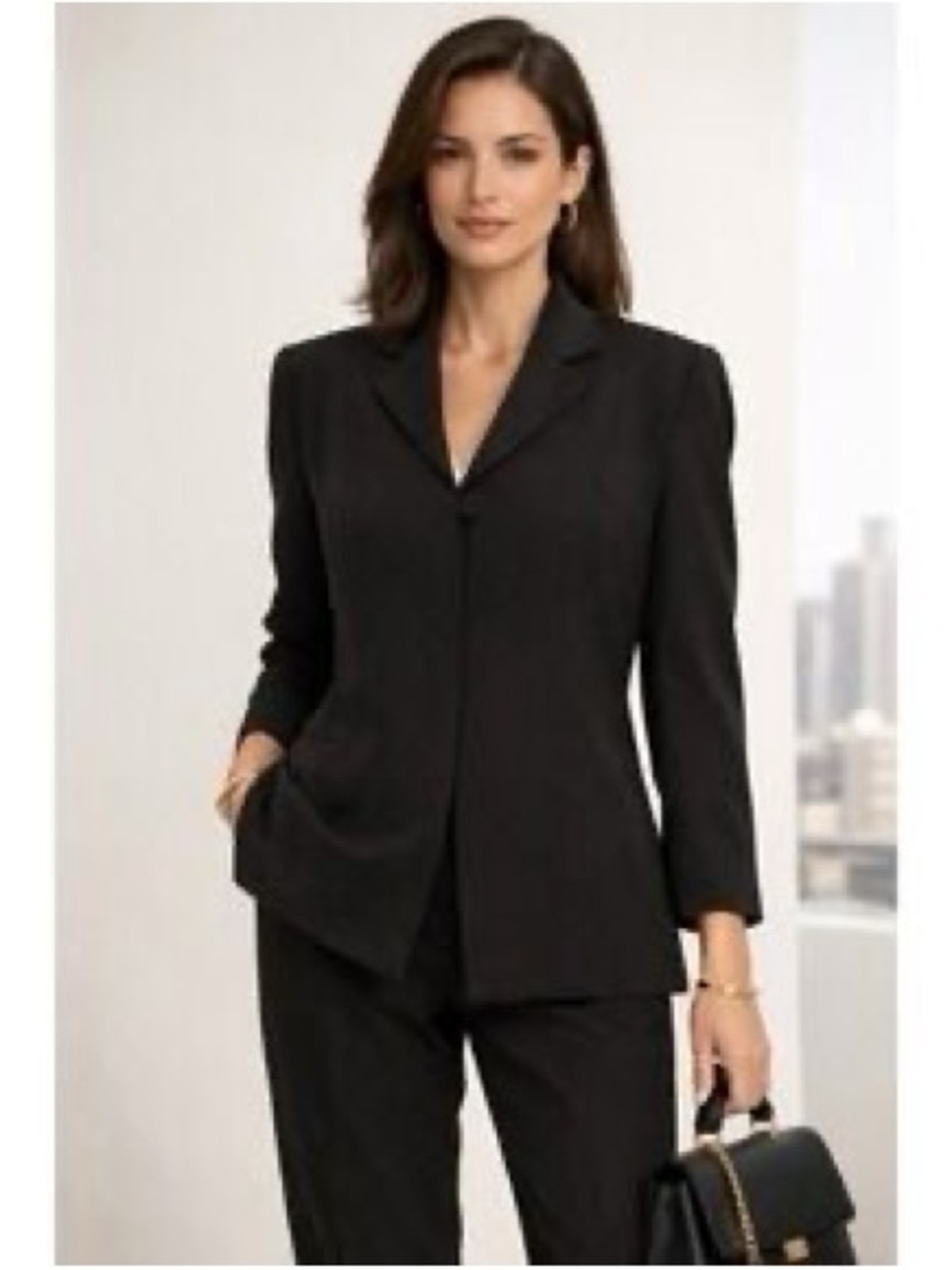 Amanda Smith Black Tailored Blazer Size 8 Vintage Career Jacket